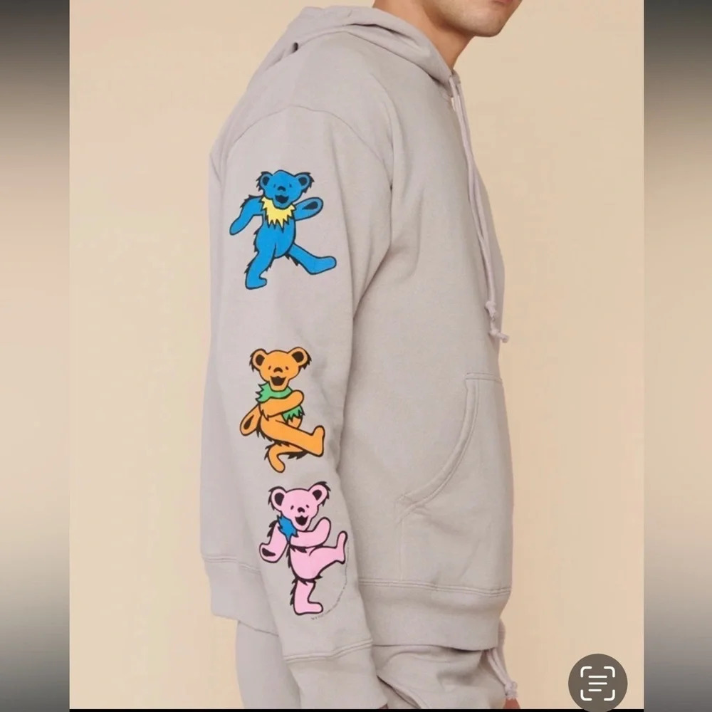 Grateful Dead Bears Hoodie, Grey, Small, NWT - Picture 5 of 9